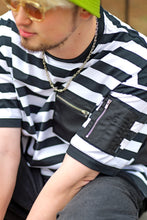 画像をギャラリービューアに読み込む, Nylon combination Stripe Tshirt.