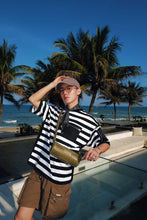 画像をギャラリービューアに読み込む, Nylon combination Stripe Tshirt.