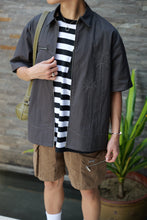 画像をギャラリービューアに読み込む, Nylon combination Stripe Tshirt.