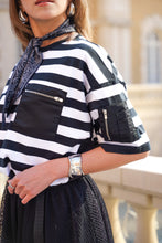 画像をギャラリービューアに読み込む, Nylon combination Stripe Tshirt.
